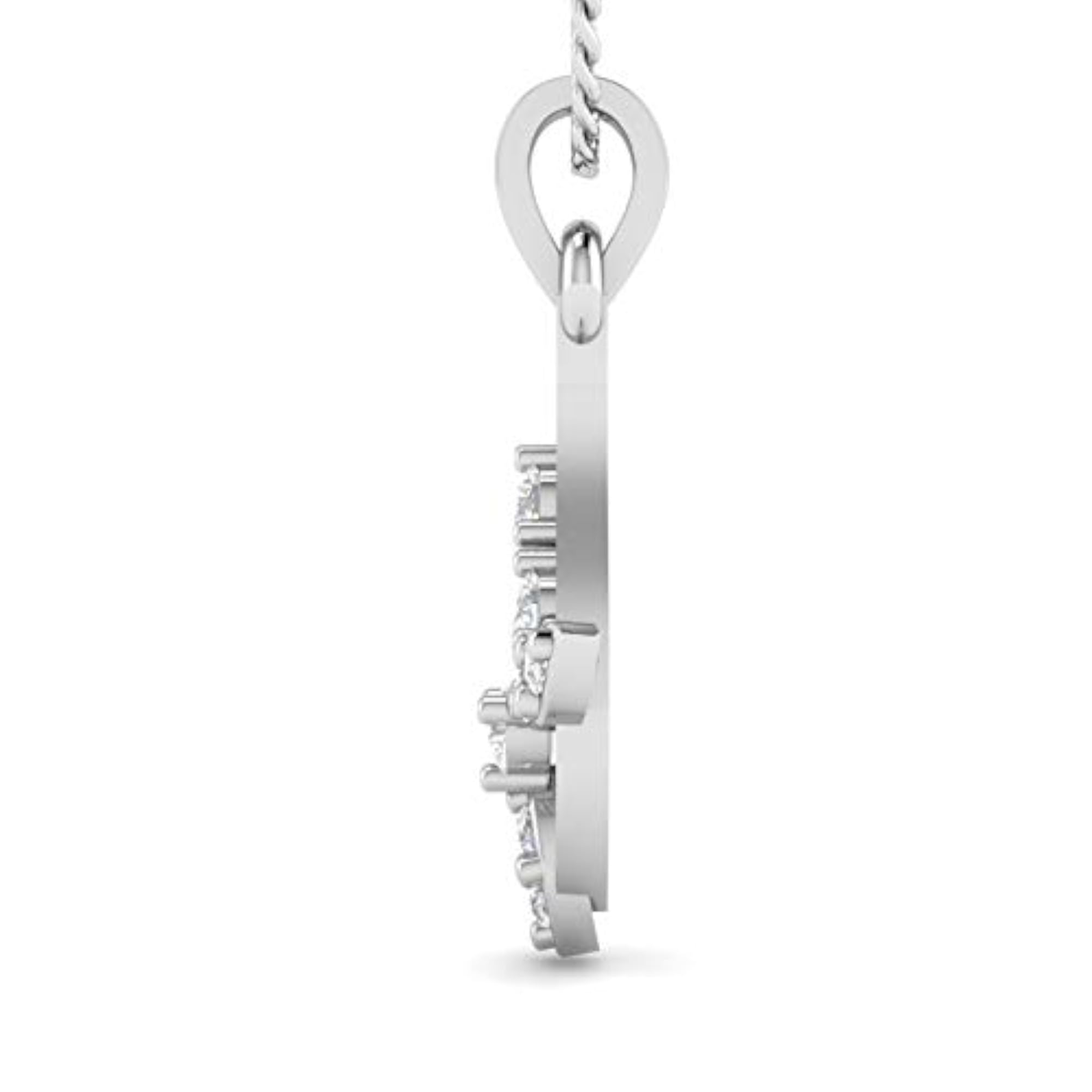 Women's 14K White Gold Pendant, Elegant Gift